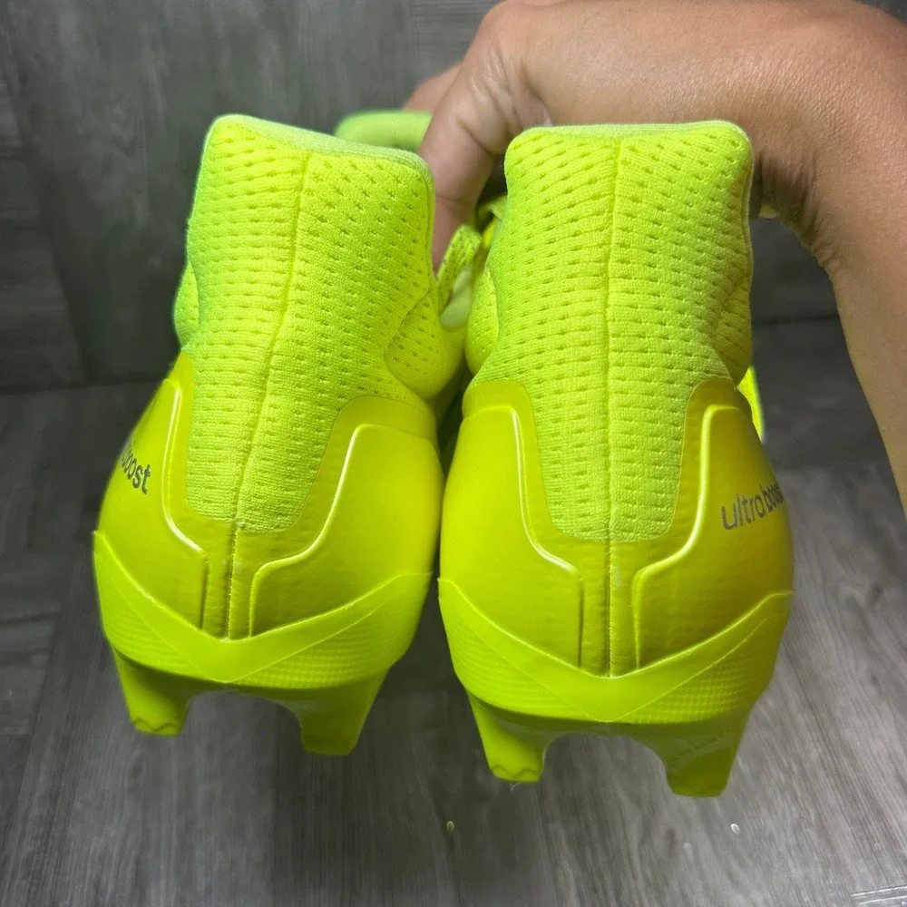 Adidas Ultraboost Cleats Mens 14 Solar Yellow Silver Primeknit NEW JP7413